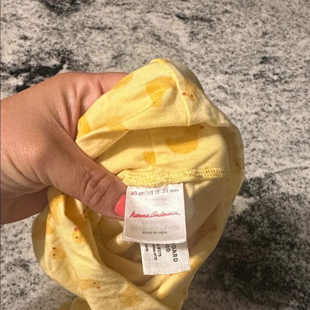 Hannah Andersson Yellow Duck pajama‎ lounge pants 18-24 months